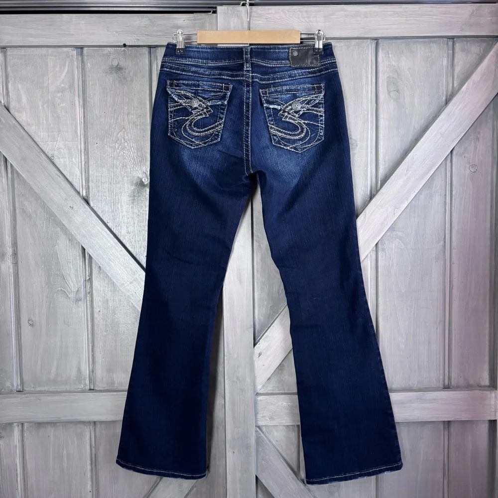 Silver Jeans SUKI SURPLUS Dark Blue Denim Bootcut Size 29 - Picture 4 of 9